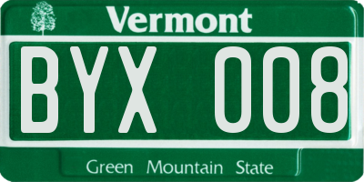 VT license plate BYX008