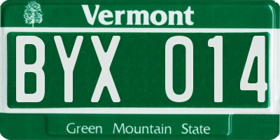 VT license plate BYX014