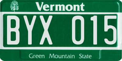 VT license plate BYX015