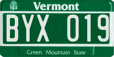 VT license plate BYX019