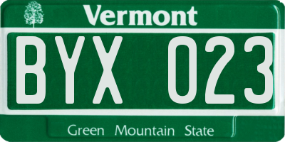 VT license plate BYX023