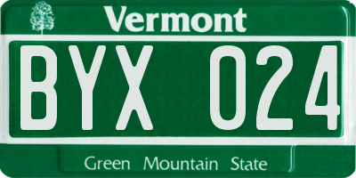 VT license plate BYX024