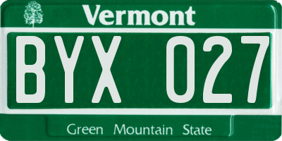 VT license plate BYX027
