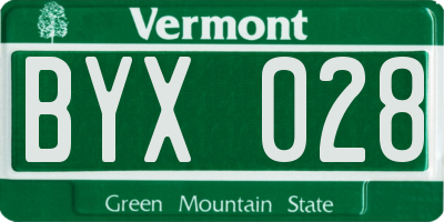 VT license plate BYX028