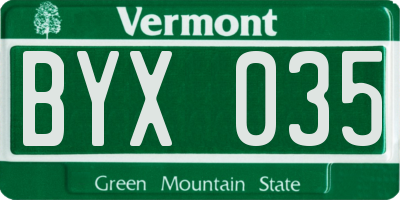 VT license plate BYX035
