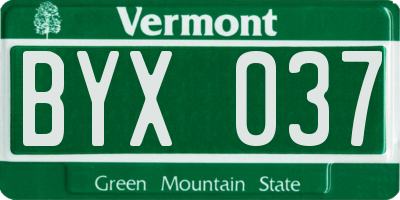 VT license plate BYX037