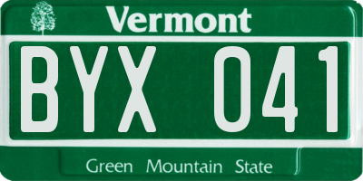 VT license plate BYX041