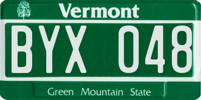 VT license plate BYX048