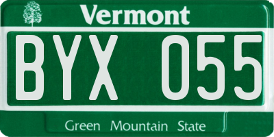 VT license plate BYX055
