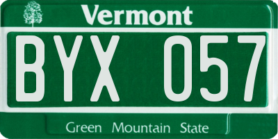 VT license plate BYX057