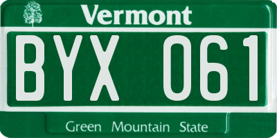 VT license plate BYX061