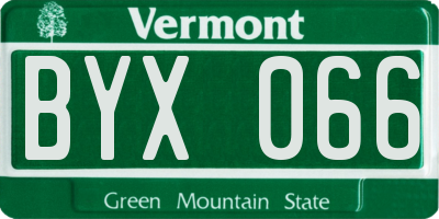 VT license plate BYX066
