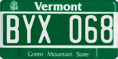 VT license plate BYX068