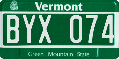 VT license plate BYX074