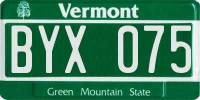 VT license plate BYX075