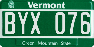 VT license plate BYX076