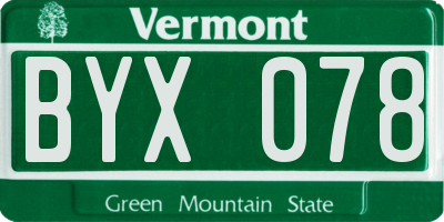 VT license plate BYX078