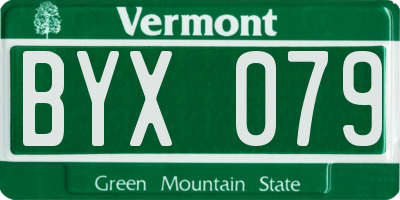 VT license plate BYX079