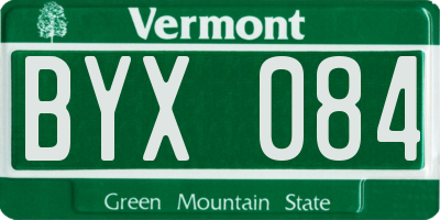 VT license plate BYX084