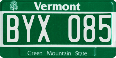 VT license plate BYX085