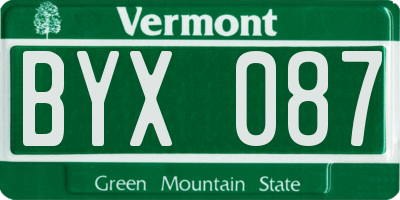 VT license plate BYX087