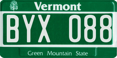 VT license plate BYX088