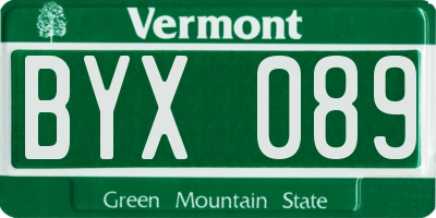 VT license plate BYX089