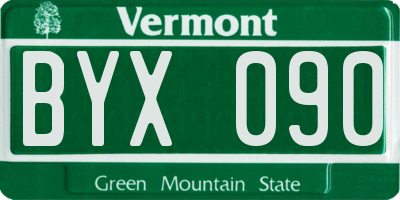 VT license plate BYX090