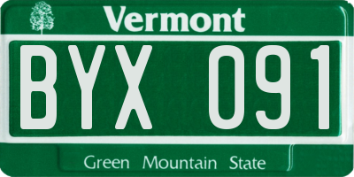 VT license plate BYX091