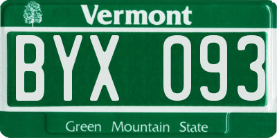 VT license plate BYX093