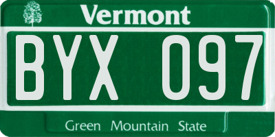 VT license plate BYX097