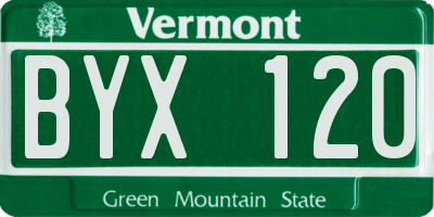 VT license plate BYX120