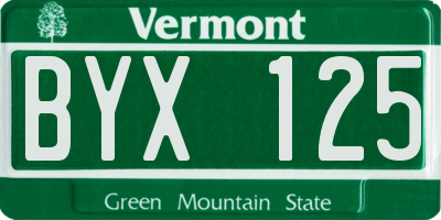 VT license plate BYX125