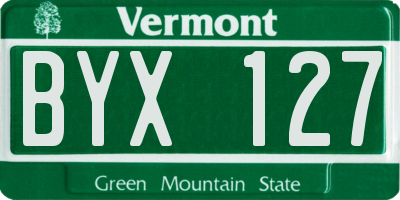 VT license plate BYX127