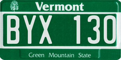 VT license plate BYX130
