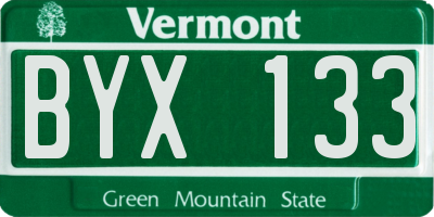 VT license plate BYX133
