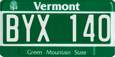 VT license plate BYX140