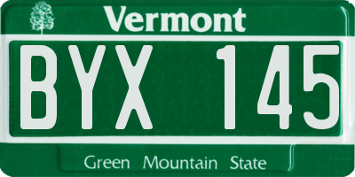 VT license plate BYX145