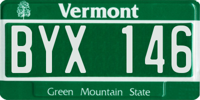 VT license plate BYX146