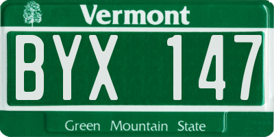 VT license plate BYX147