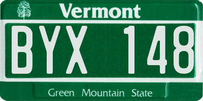 VT license plate BYX148