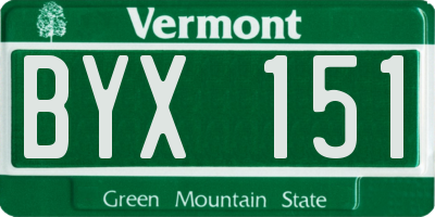 VT license plate BYX151