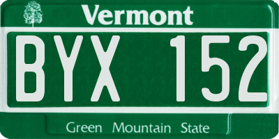 VT license plate BYX152