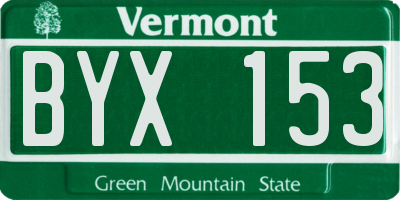 VT license plate BYX153