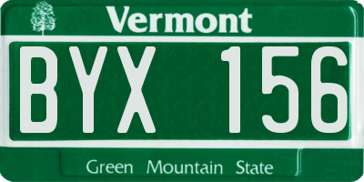 VT license plate BYX156
