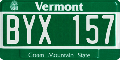 VT license plate BYX157