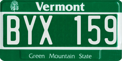 VT license plate BYX159