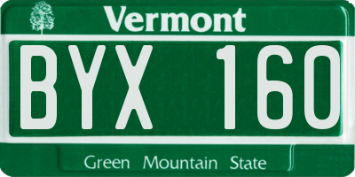 VT license plate BYX160