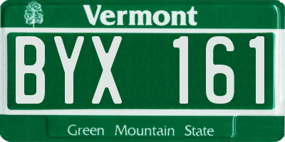VT license plate BYX161