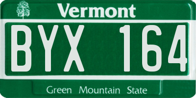 VT license plate BYX164